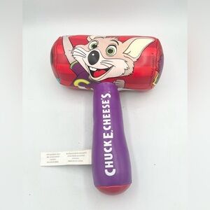 Chuck E Cheese Soft Whack A Mole Hammer Mallet Kids Plush Toy Mouse 9" EUC